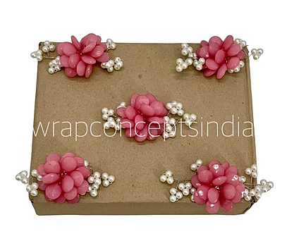 Stone Flowers with Pearl Add-ons- Multicolor