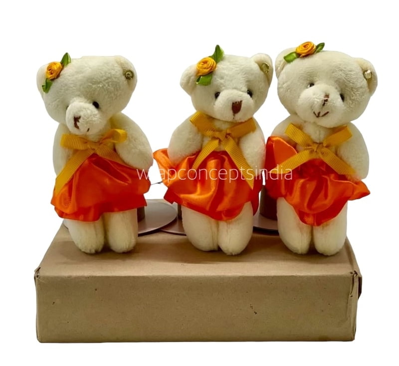 Teddy With Orange Dress & Bow