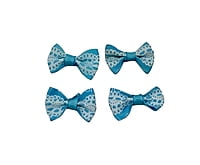 Blue Bows with Lace Pattern
