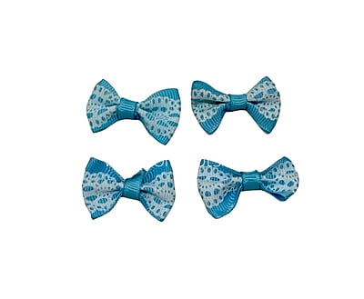 Blue Bows with Lace Pattern
