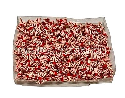 Cream & Red Stripe Bows