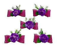 Purple Flower & Fuchsia Ribbon Ready Bunch