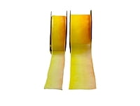 Yellow to Peach Ombré Sheer (2.5 & 4 cms)