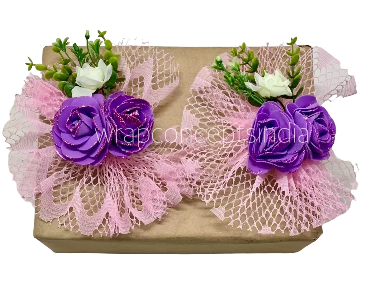 Purple Roses & Pink Fan Ready Bunch