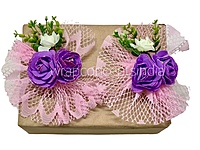 Purple Roses & Pink Fan Ready Bunch