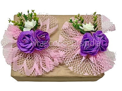 Purple Roses & Pink Fan Ready Bunch