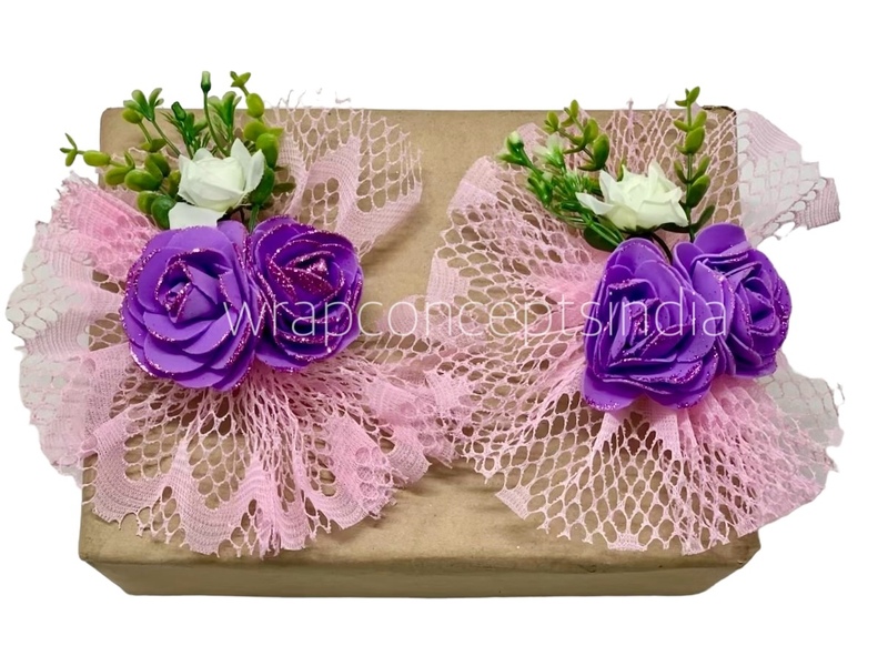 Purple Roses & Pink Fan Ready Bunch