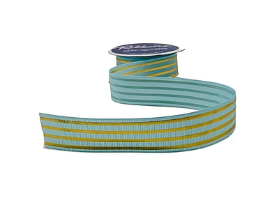 Grosgrain Ribbon with Gold Foil Stripes