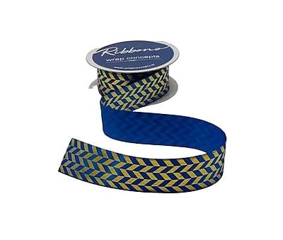 Gold Foil Herringbone Satin Ribbon