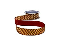 Gold Foil Herringbone Satin Ribbon
