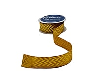 Gold Foil Herringbone Satin Ribbon