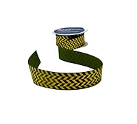 Gold Foil Herringbone Satin Ribbon