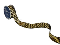 Gold Foil Herringbone Satin Ribbon