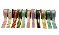 Grosgrain Ribbon with Gold Foil Stripes