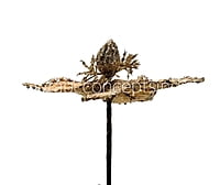 Big Jute Flower on Stick