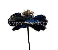 Big Flower with Glitter Centre & Edges-Deep Blue