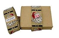 Santa Claus Face Natural Burlap Ribbon