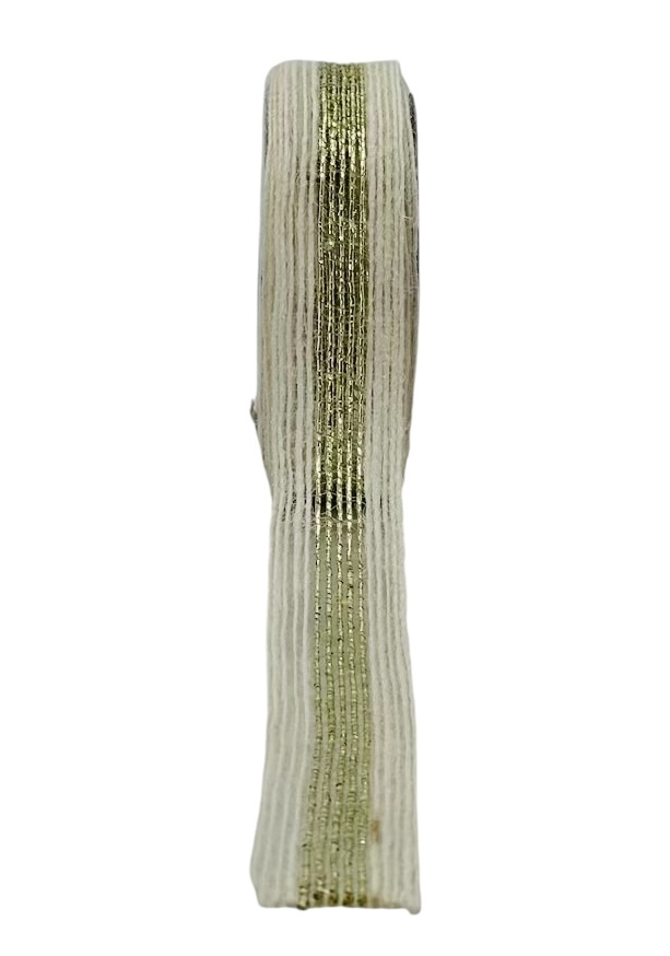 Ivory Jute Ribbon with Gold Center