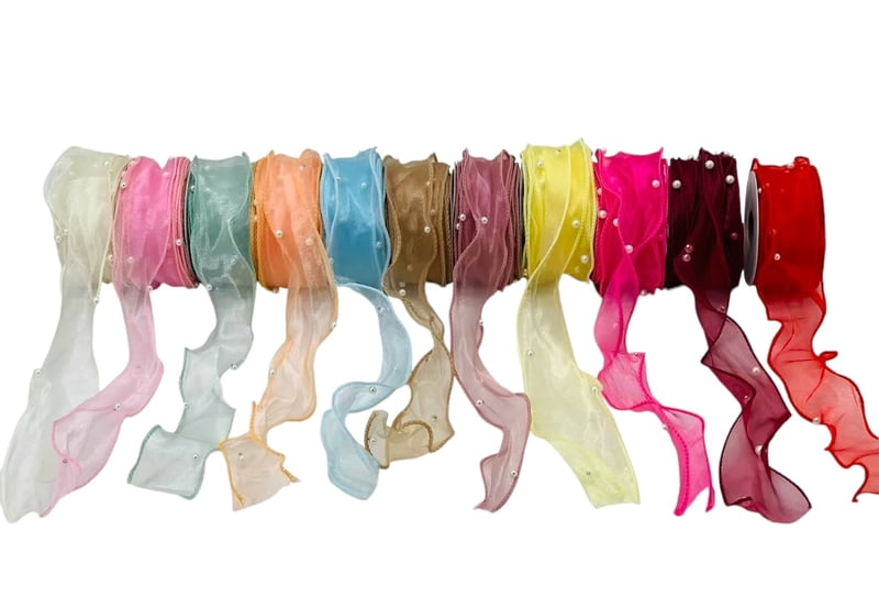 Sheer Ribbon with Pearls