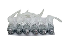 Glittery Birds with Feather Tails (Multicolour)-White