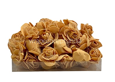 Tan Medium Foam Rose With Net