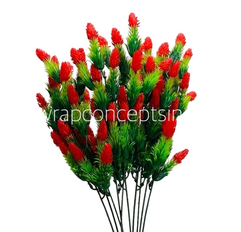 Leaves Stick Bunch with Red Conifers