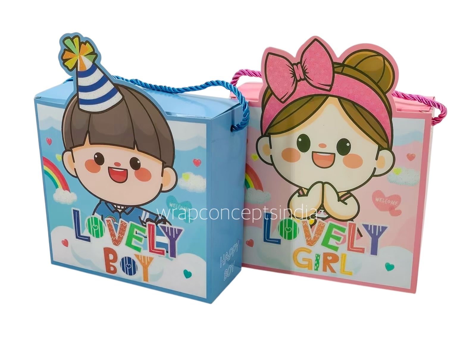 Lovely Boy/Girl Foldable Paper Gift Bag Box
