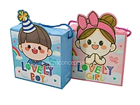 Lovely Boy/Girl Foldable Paper Gift Bag Box