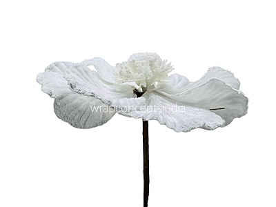 Velvet Flower With Frosted Edges & Center Velvet Flower With Frosted Edges & Center