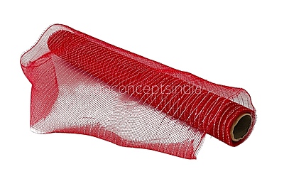 Net with Thin Silver Stripes - Red