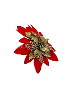 Red Flower with Gold Glitter Flower Centre