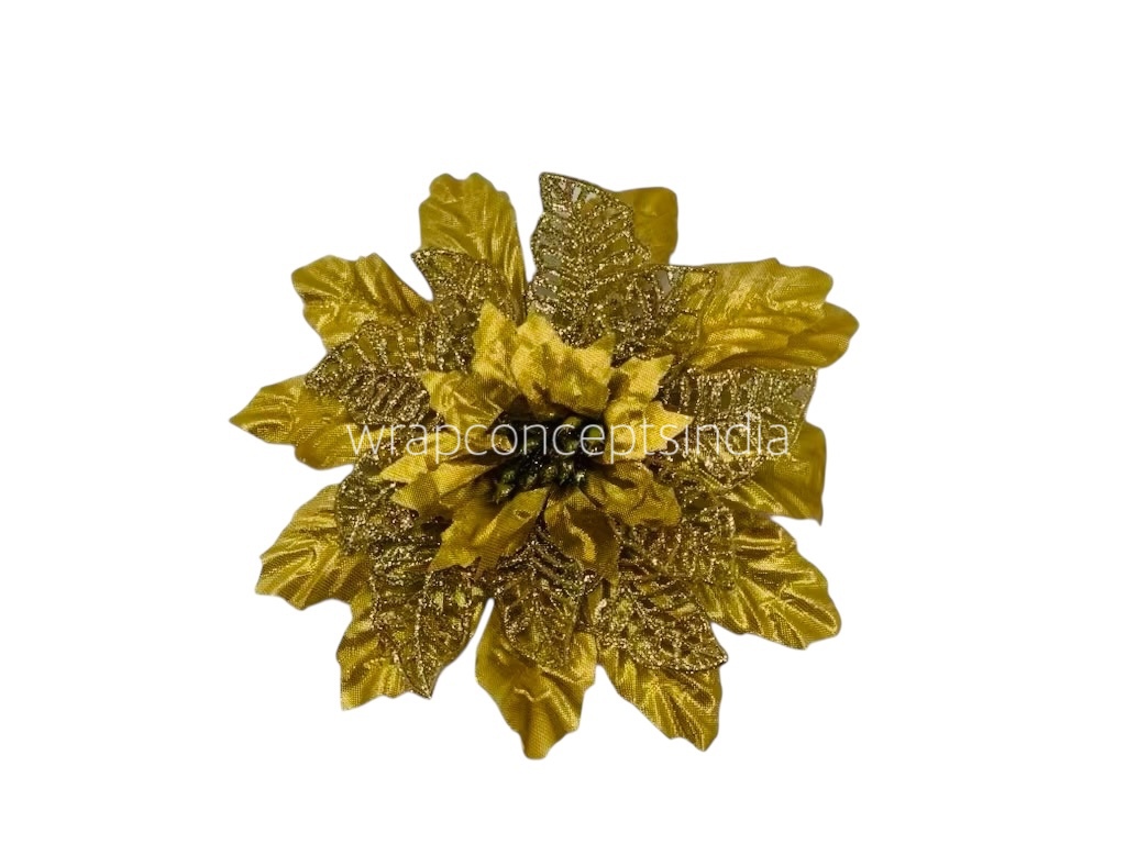 Flower with glittered pollen-Orange, Red & Gold