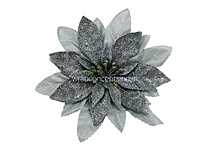 Silver Glitter Metallic Poinsettias
