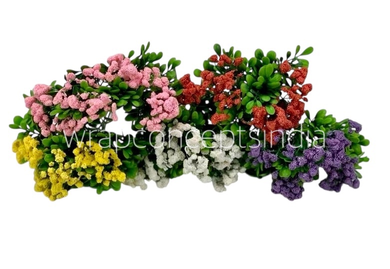 Frosted Flowers with Leaves Bunch