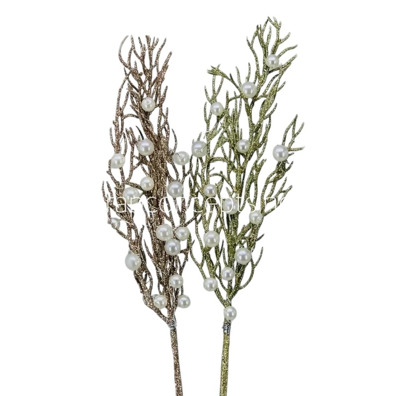 Long Coral Reef Sticks with Pearls