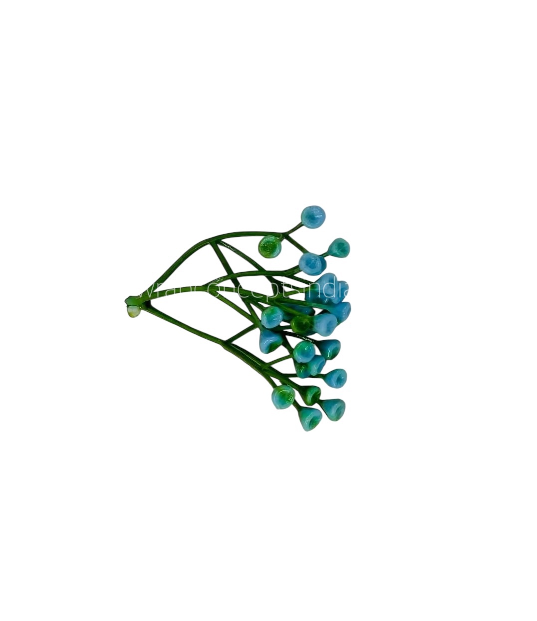 Blue Small Trio Fern Leaves