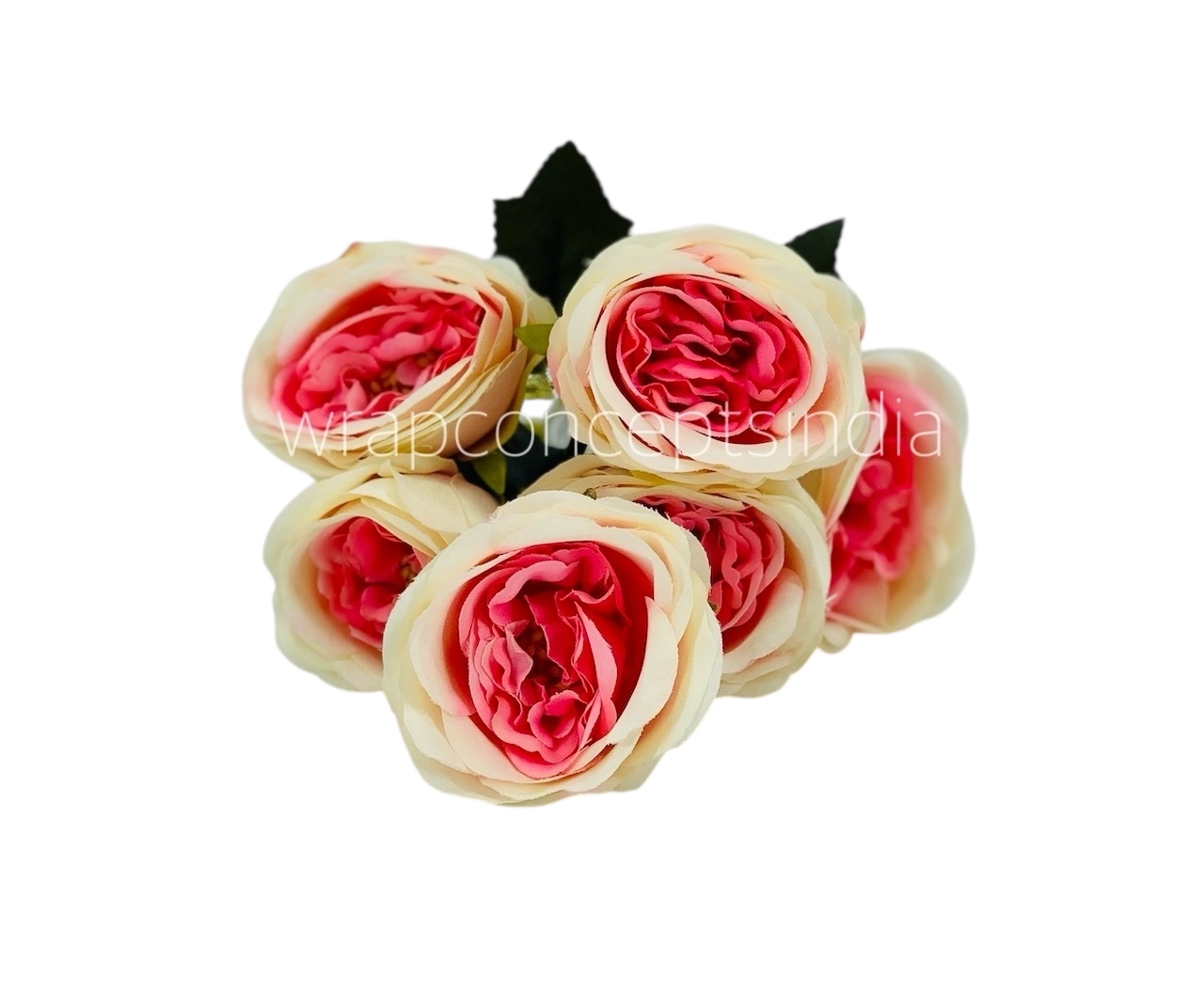 Ivory with hints of hot Pink Peony Bunch