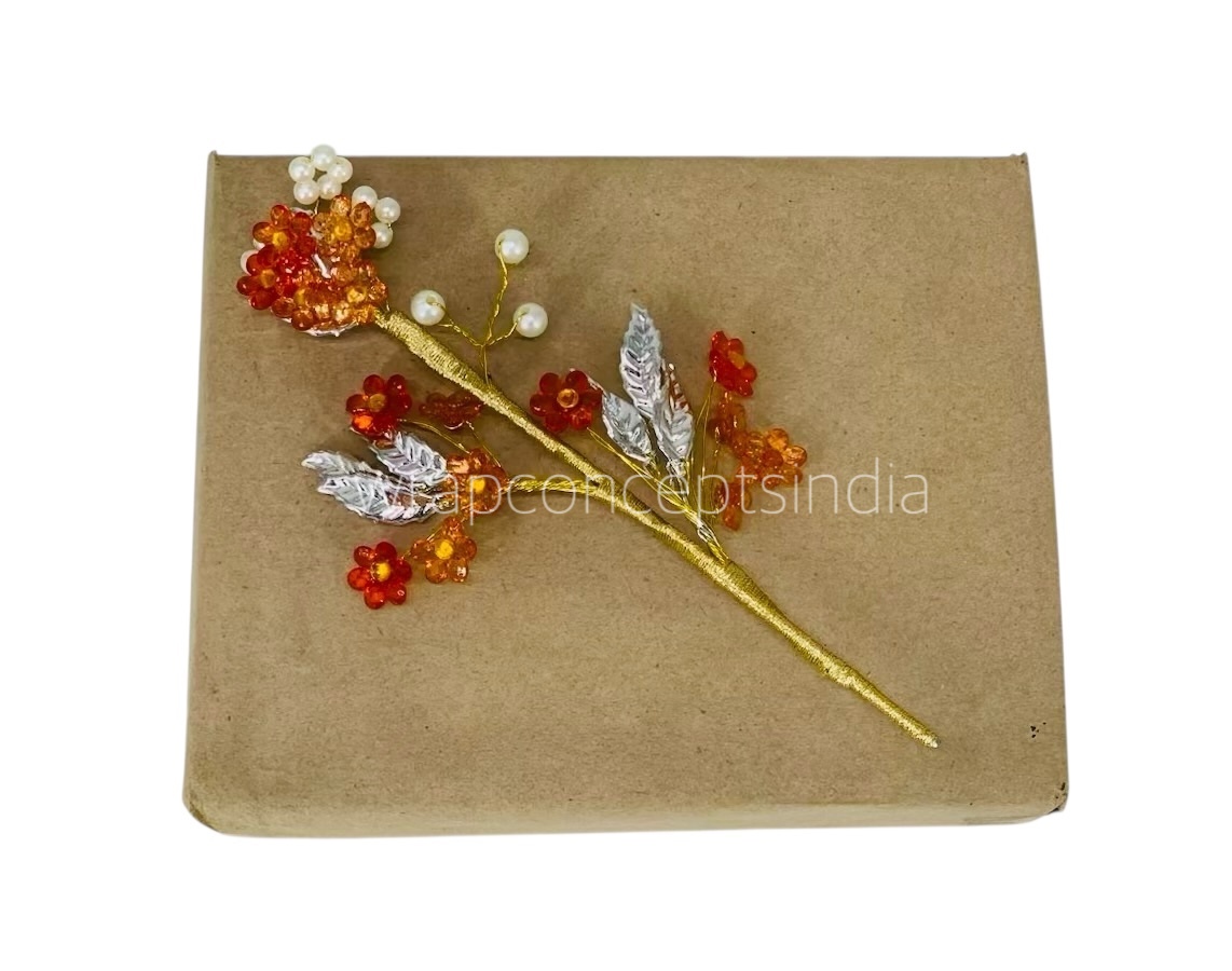 Stone & Pearl Flowers Stick Add-ons - Multicolour