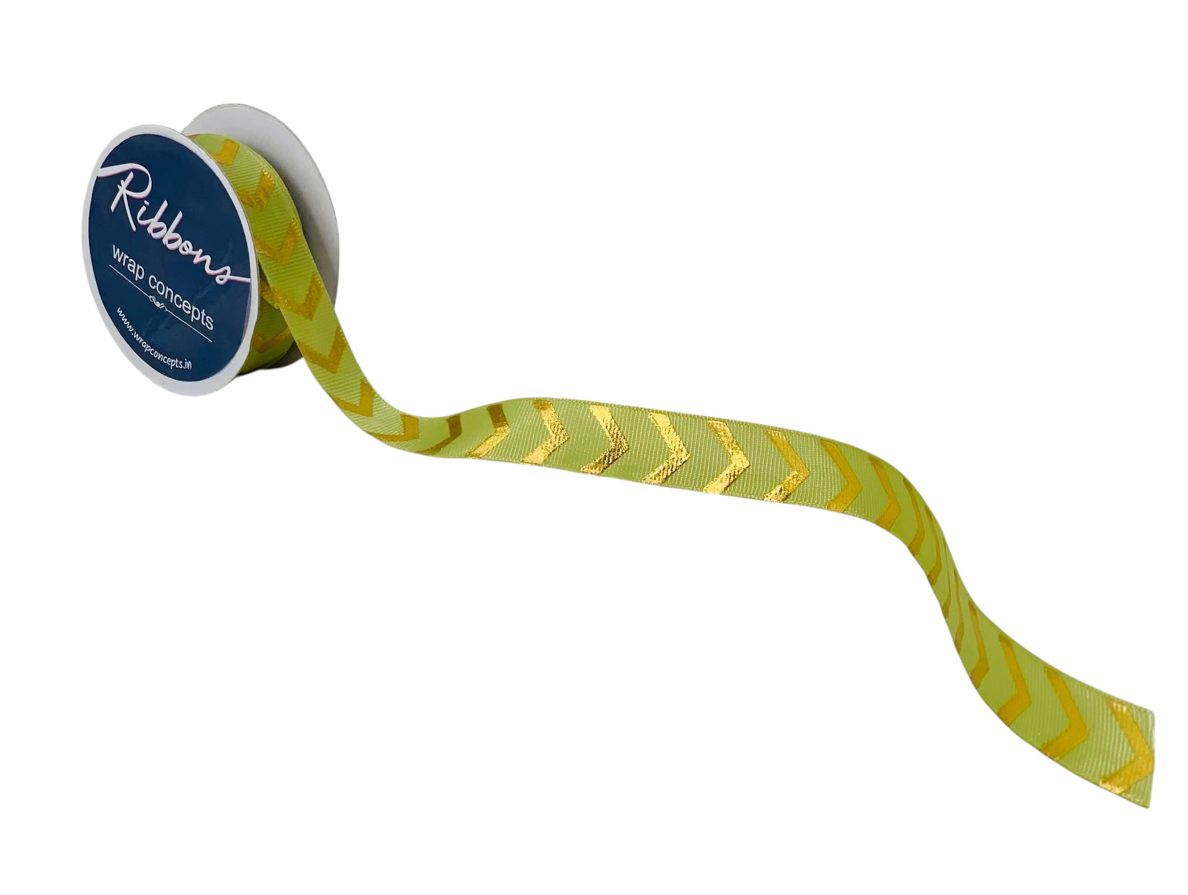 Gold Foil Chevron Grosgrain Ribbon