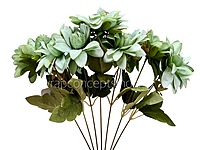 Dahlia Bunch with Leaves-Milky White