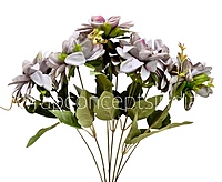 Dahlia Bunch with Leaves-Milky White