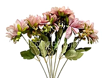 Dahlia Bunch with Leaves-Milky White