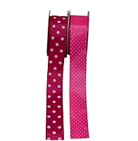 Polka Dots - Fuchsia Pink with White
