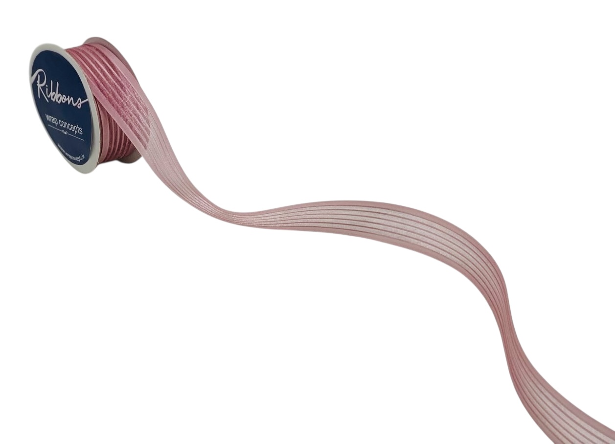 Sheer Stripes Ribbon Satin Edges