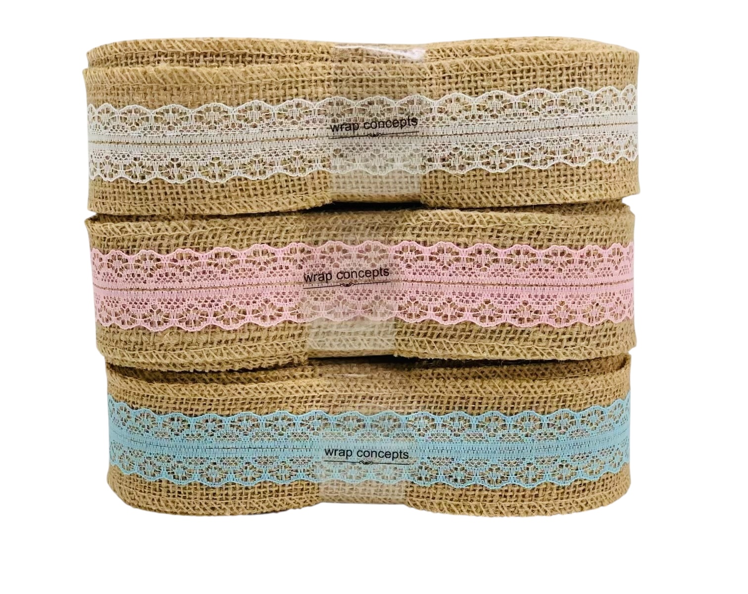 Natural Burlap with Lace Center