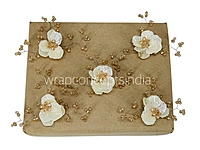 Dual Acrylic Flowers with Pearl Add-ons-Dk. Peach