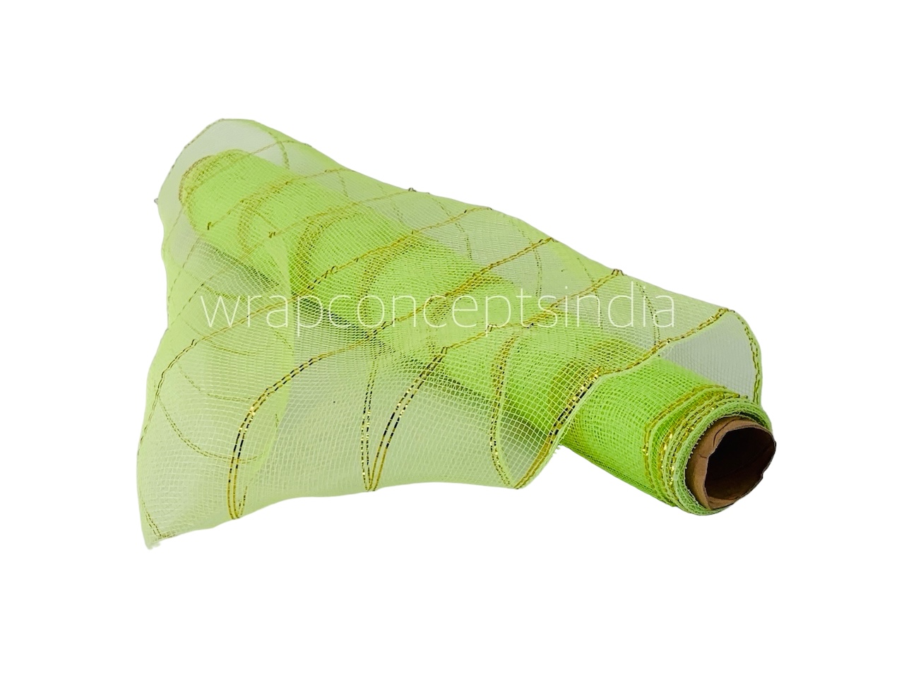 Net with Wide Gold Stripes - Lime Green