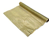Gold Foil Stripe Organza Roll - Turquoise Blue