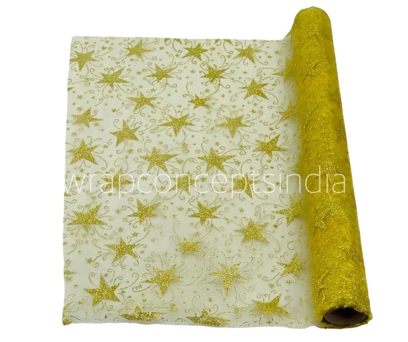 Gold Swirley Foil Organza Roll