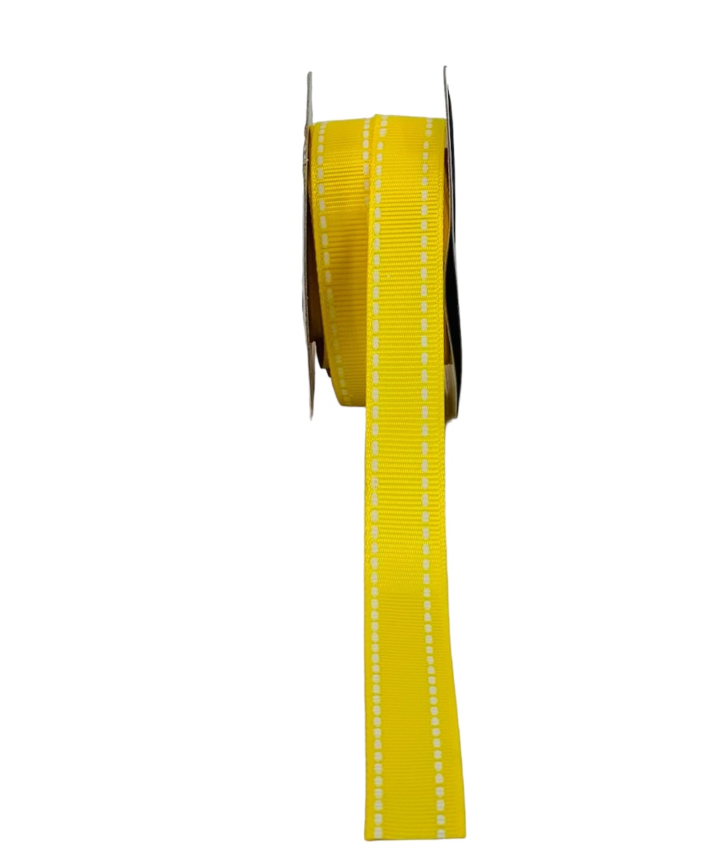 Grosgrain Ribbon with Cross Stitch Edges - Orange